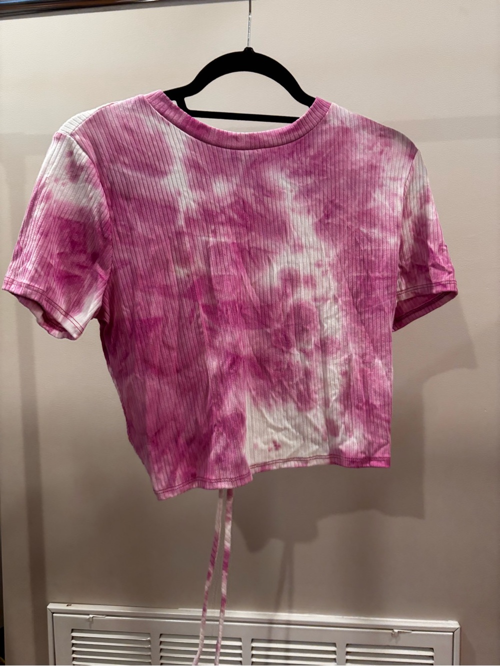T.J.Maxx Pink Tie-Dye Ribbed Crop Tee